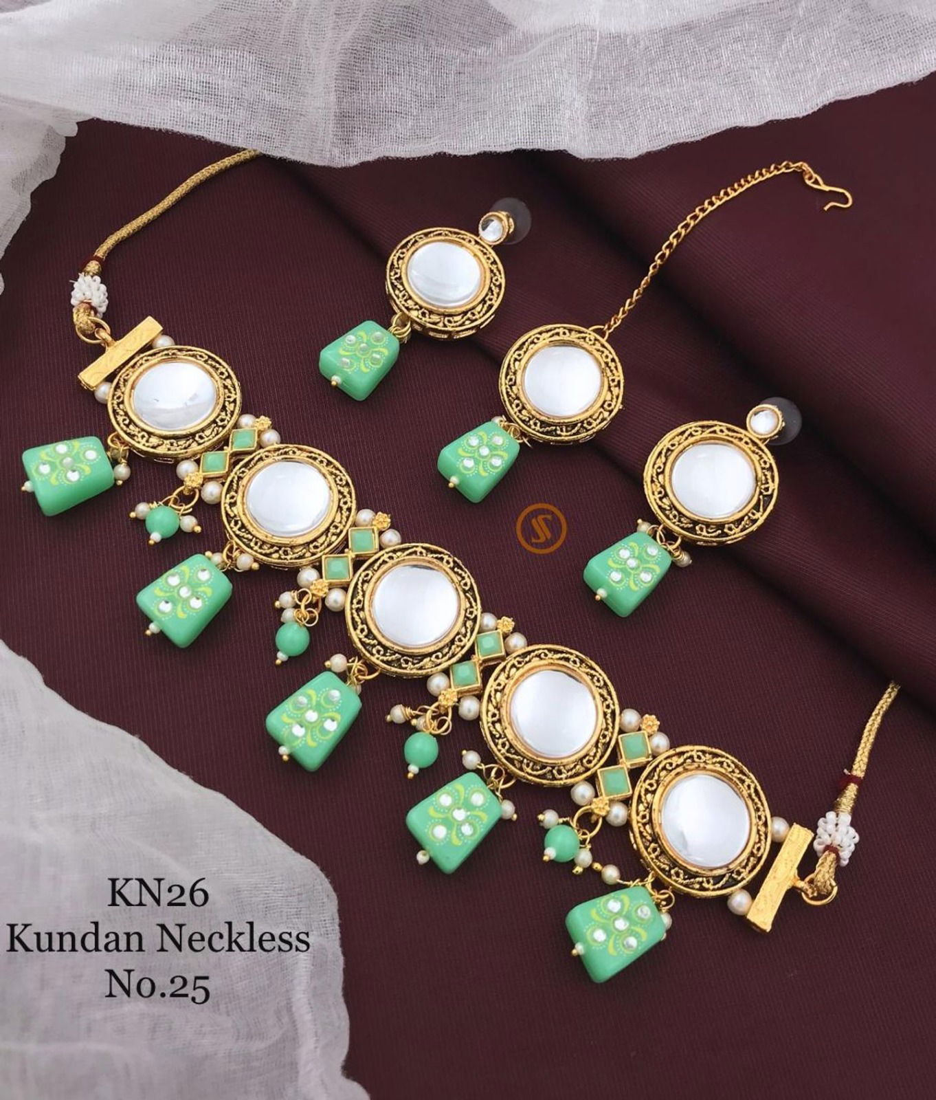 KN26 Kundan Necklace Designer Kundan Set Wholesale Price In Surat
